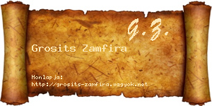 Grosits Zamfira névjegykártya